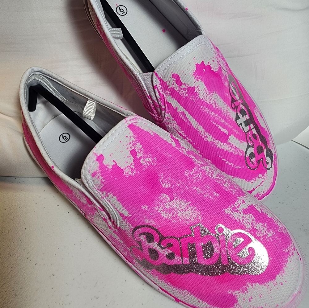Barbie Inspired Canvas Slip On Shoes Women's Size 6